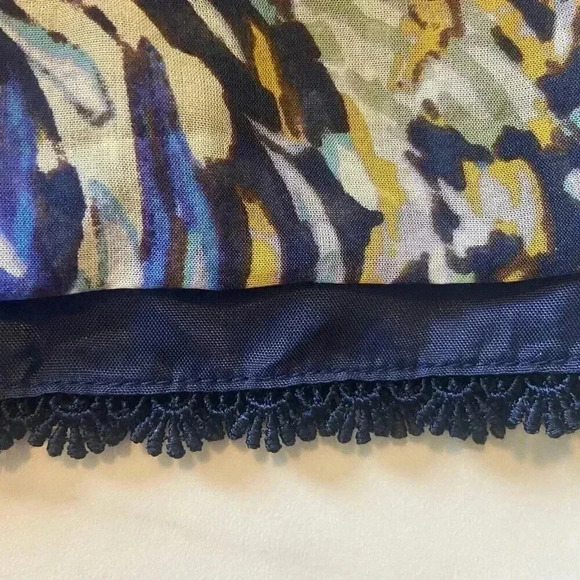 Anthro Moulinette Soeurs Oak Apple 100% Silk Dress Size 12 Blue - Picture 8 of 15